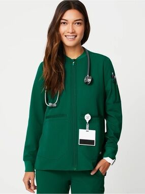 Figs Bellery Scrub Jacket NWT! Hunter Green
